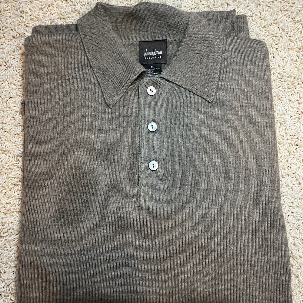 Neiman Marcus Charcoal Polo Shirt